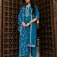 Cotton Blend Embroidery Work and Gota Lace A-Line Kurta with Pant & Dupatta