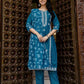 Cotton Blend Embroidery Work and Gota Lace A-Line Kurta with Pant & Dupatta