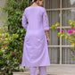 Cotton Embroidered Straight Kurta with Pant & Dupatta