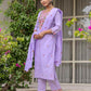 Cotton Embroidered Straight Kurta with Pant & Dupatta