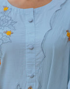 Pure Cotton Embroidered Straight 3 Piece Kurta Set
