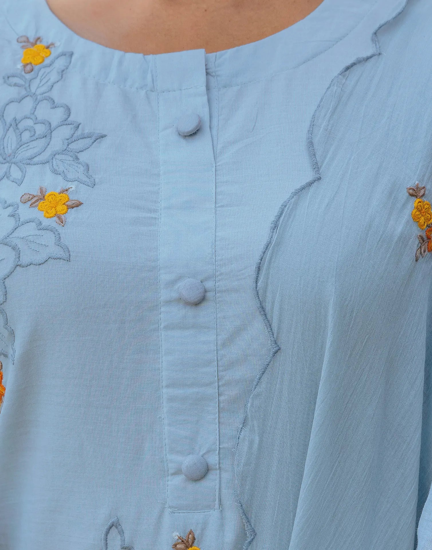 Pure Cotton Embroidered Straight 3 Piece Kurta Set