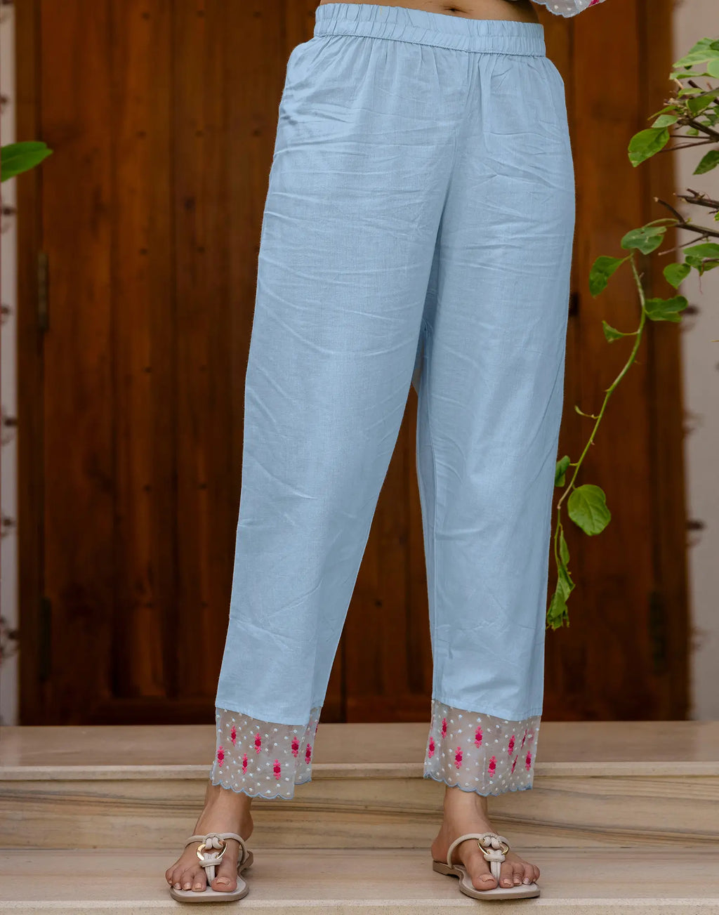 Pure Cotton Embroidered Straight 3 Piece Kurta Set