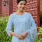 Cotton Embroidered Straight Kurta with Pant & Dupatta