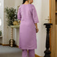 Silk Embroidered Straight Kurta with Pant & Dupatta