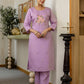 Silk Embroidered Straight Kurta with Pant & Dupatta