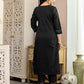 Silk Blend Embroidery, Sequins Work and Embroidery Lace Straight Kurta with Pant & Dupatta