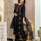 Silk Blend Embroidery, Sequins Work and Embroidery Lace Straight Kurta with Pant & Dupatta