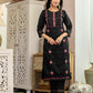 Silk Blend Embroidery, Sequins Work and Embroidery Lace Straight Kurta with Pant & Dupatta