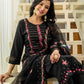Silk Blend Embroidery, Sequins Work and Embroidery Lace Straight Kurta with Pant & Dupatta