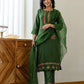 Silk Blend Embroidery, Sequins Work and Embroidery Lace Straight Kurta with Pant & Dupatta