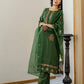 Silk Blend Embroidery, Sequins Work and Embroidery Lace Straight Kurta with Pant & Dupatta