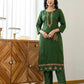 Silk Blend Embroidery, Sequins Work and Embroidery Lace Straight Kurta with Pant & Dupatta