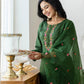 Silk Blend Embroidery, Sequins Work and Embroidery Lace Straight Kurta with Pant & Dupatta