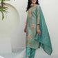 Silk Embroidered Straight Kurta with Pant & Dupatta