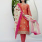 Silk Blend Embroidery and Sequins Work Straight Kurta with Pant & Dupatta