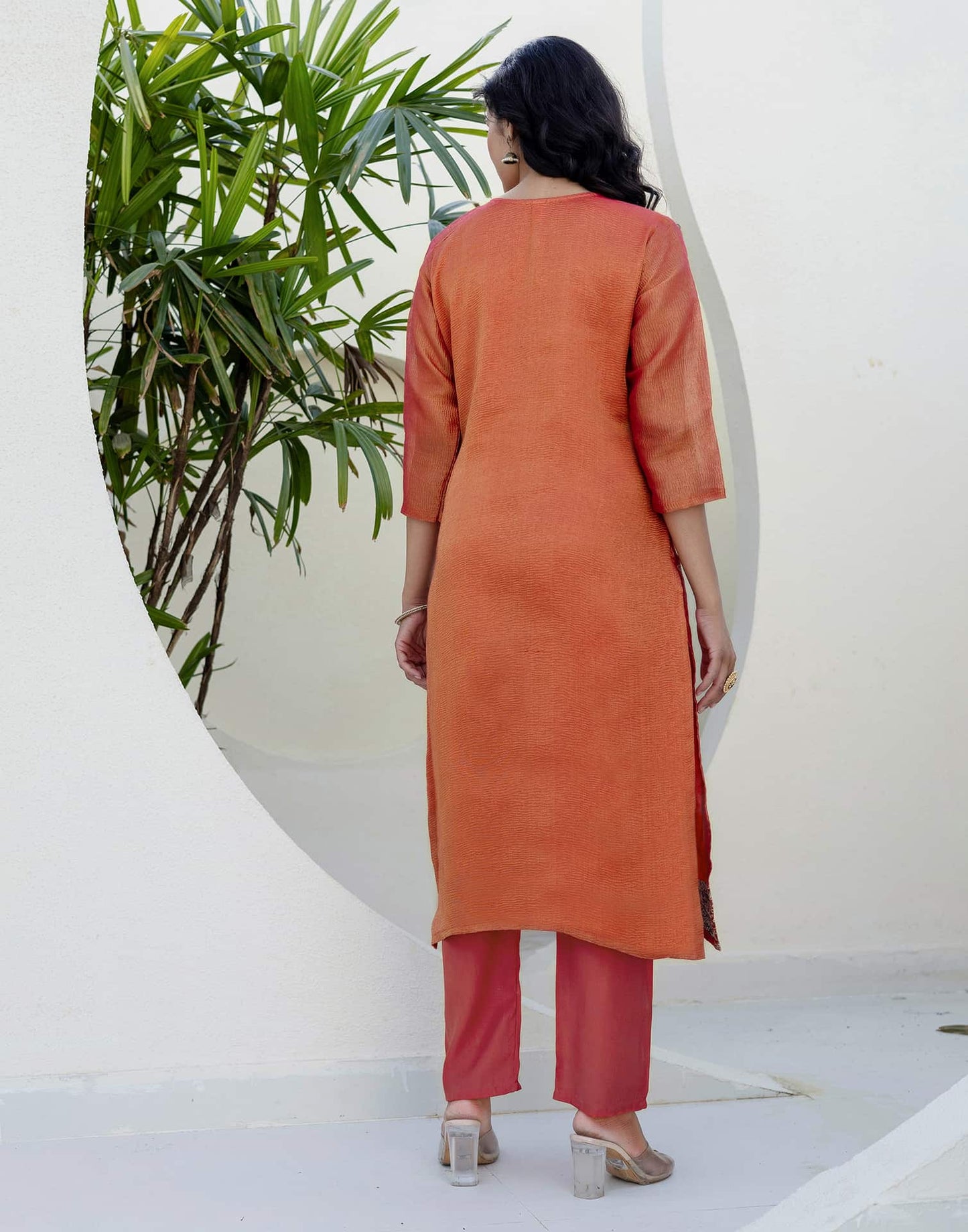 Silk Blend Embroidery and Sequins Work Straight Kurta with Pant & Dupatta