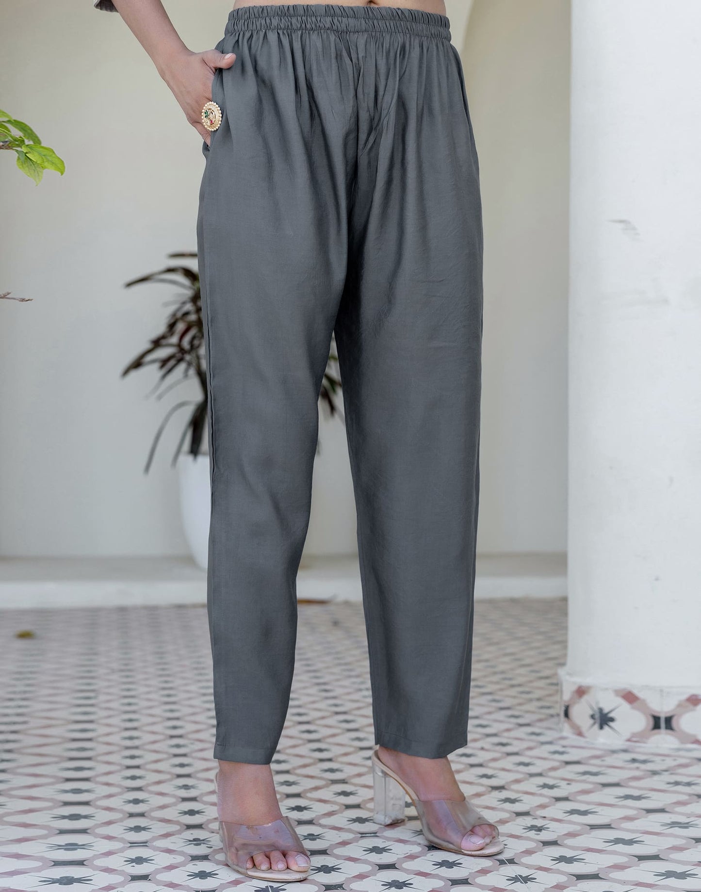 Silk Embroidered Straight Kurta with Pant & Dupatta