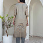 Silk Embroidered Straight Kurta with Pant & Dupatta