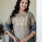 Silk Embroidered Straight Kurta with Pant & Dupatta