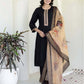 Rayon Sequins, Embroidery and Gota Lace Straight Kurta with Pant & Dupatta