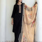 Rayon Sequins, Embroidery and Gota Lace Straight Kurta with Pant & Dupatta