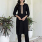 Rayon Sequins, Embroidery and Gota Lace Straight Kurta with Pant & Dupatta