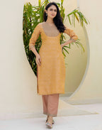 Jacquard Embroidered Straight 3 Piece Kurta Set