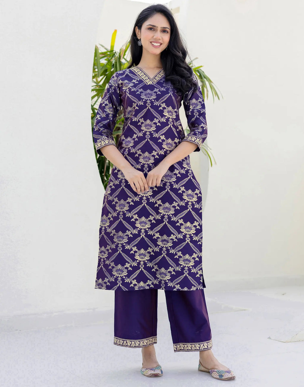 Taffeta Embroidered Straight 3 Piece Kurta Set
