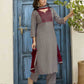 Cotton Blend Printed Straight Kurta with Pant & Dupatta