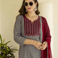Cotton Blend Printed Straight Kurta with Pant & Dupatta