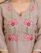 Organza Embroidered Straight 3 Piece Kurta Set