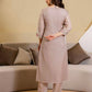 Silk Blend Embroidered A-Line Kurta with Pant & Dupatta