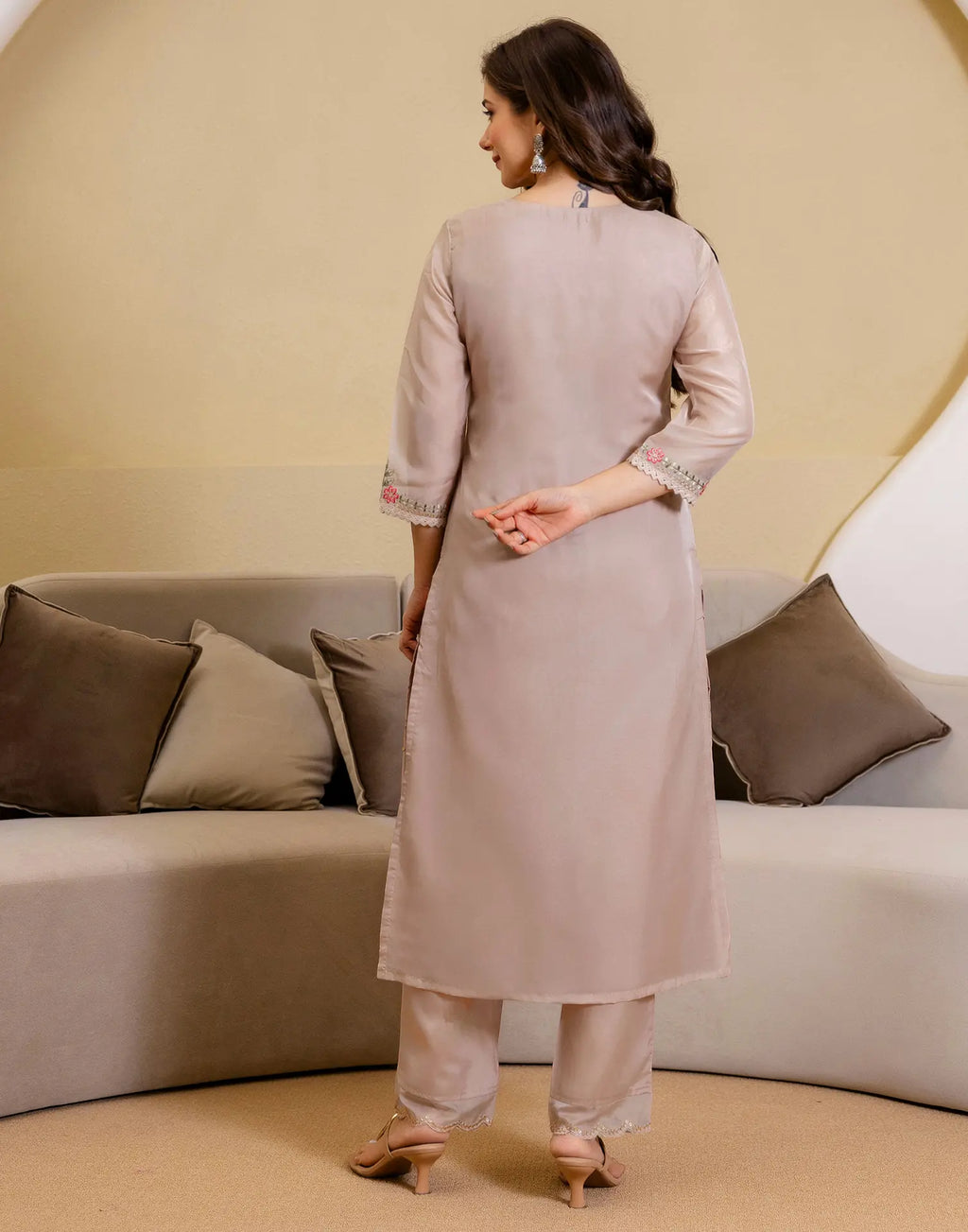 Organza Embroidered Straight 3 Piece Kurta Set