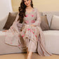 Silk Blend Embroidered A-Line Kurta with Pant & Dupatta