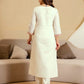 Silk Blend Embroidered Straight Kurta with Pant & Dupatta