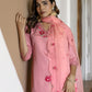 Silk Blend Embroidered Straight Kurta with Pant & Dupatta