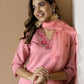 Silk Blend Embroidered Straight Kurta with Pant & Dupatta