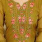 Silk Blend Embroidered Straight Kurta with Pant & Dupatta