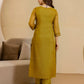 Silk Blend Embroidered Straight Kurta with Pant & Dupatta