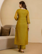 Organza Embroidered Straight 3 Piece Kurta Set