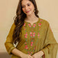 Silk Blend Embroidered Straight Kurta with Pant & Dupatta