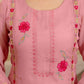Silk Embroidered Straight Kurta with Pant & Dupatta