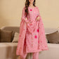 Silk Embroidered Straight Kurta with Pant & Dupatta
