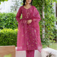 Silk Embroidered Straight Kurta with Pant & Dupatta