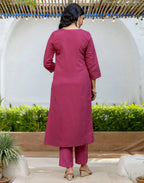 Silk Embroidered Straight 3 Piece Kurta Set
