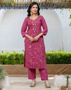 Silk Embroidered Straight 3 Piece Kurta Set
