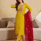 Silk Blend Embroidered Straight Kurta with Pant & Dupatta
