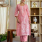 Cotton Weaving Straight Kurta with Pant & Dupatta