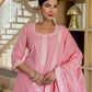 Cotton Weaving Straight Kurta with Pant & Dupatta